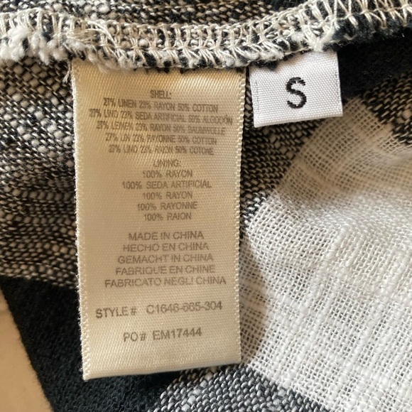 ANTHROPOLOGIE Cloth & Stone Linen Blend Gauzy Frayed Gingham A-Line Dress Size S - Picture 13 of 13